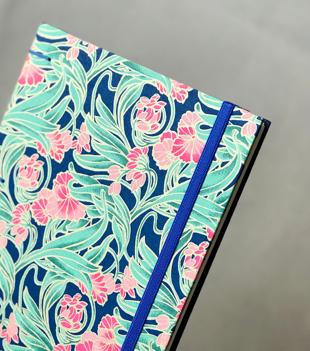 Carnet motif fleurs art nouveau