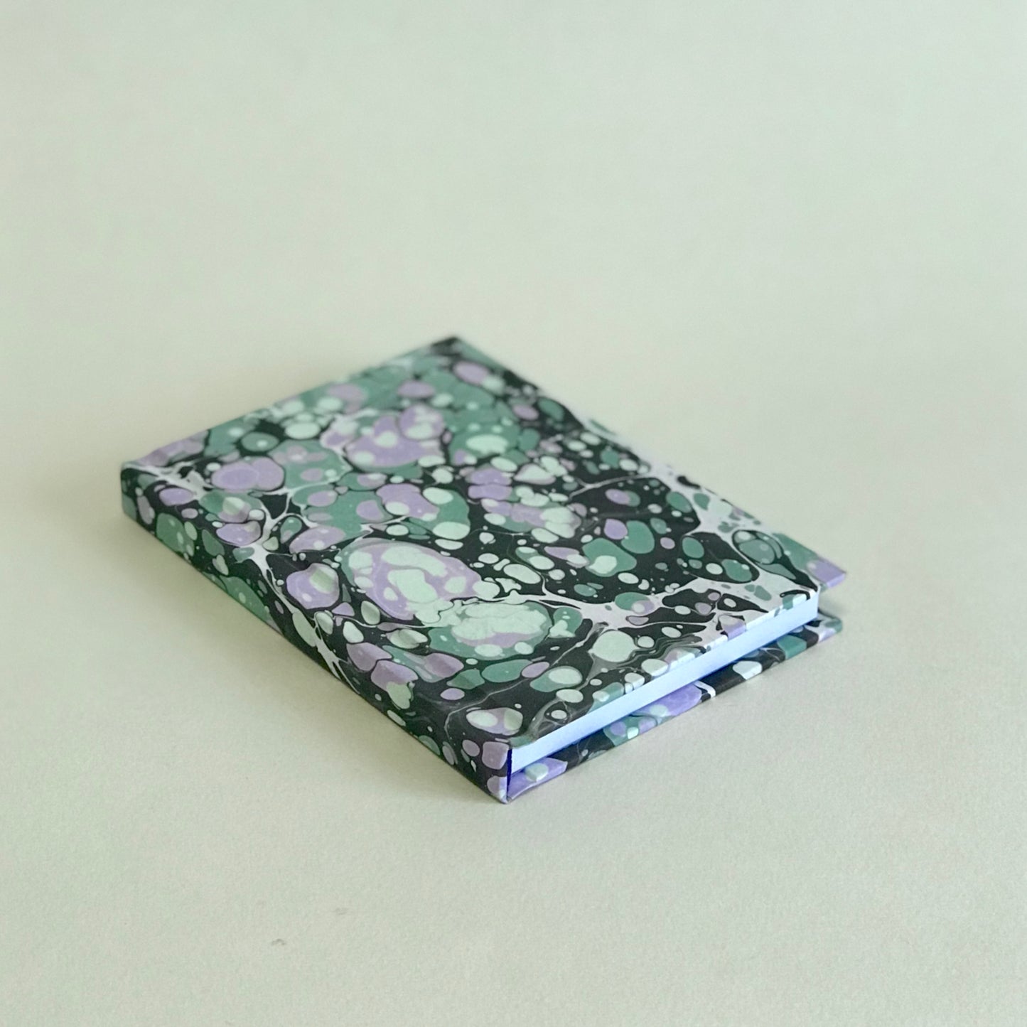Carnet de notes marbré - Lilas et vert