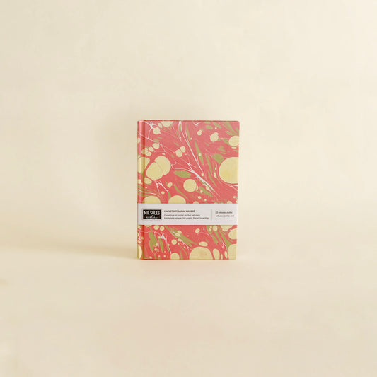 Carnet de notes marbré - rose et jaune pâle