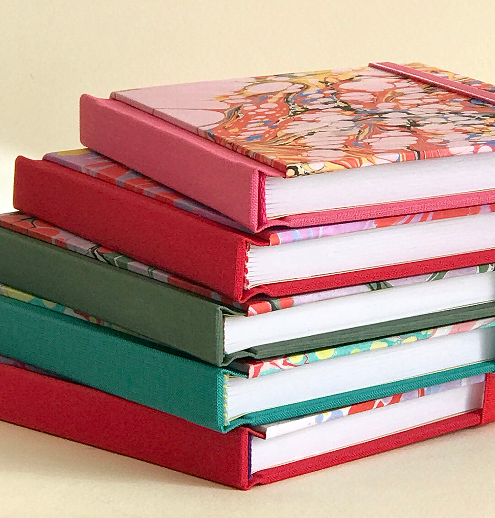 Carnet de notes marbré - rouge et lilas