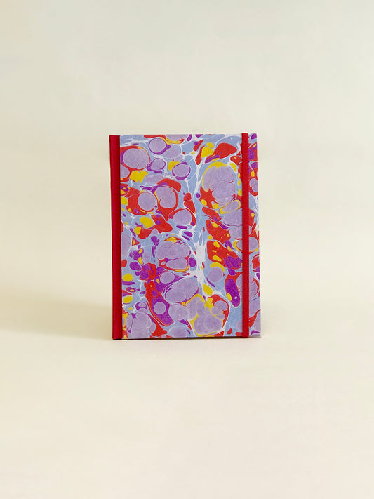Carnet de notes marbré grand - rouge et violet