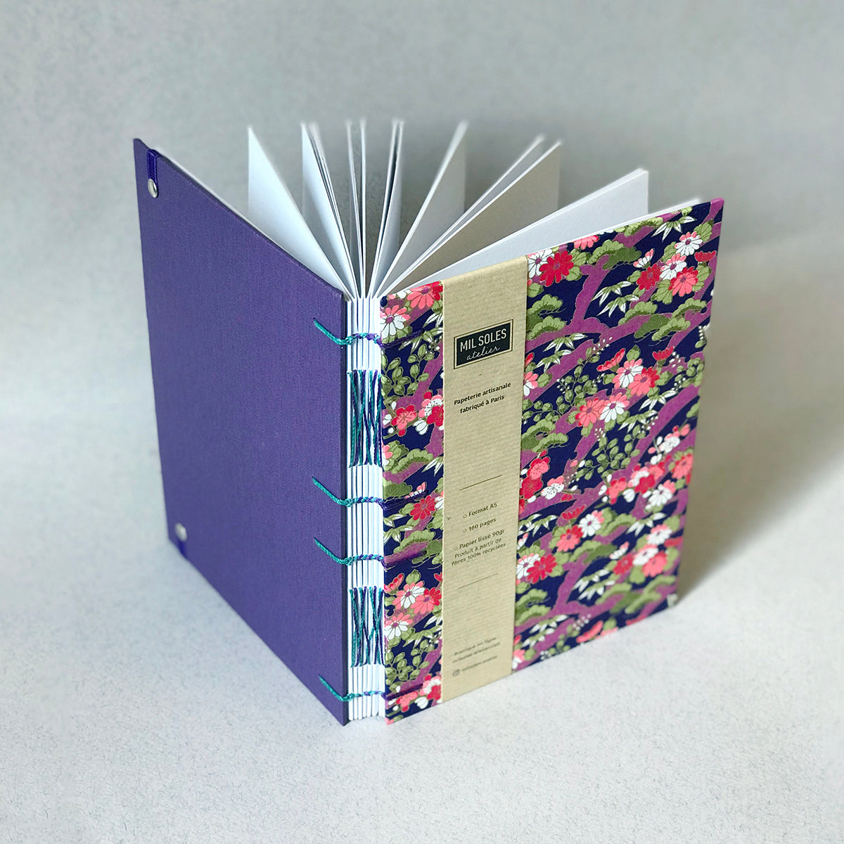 Carnet en papier japonais violette