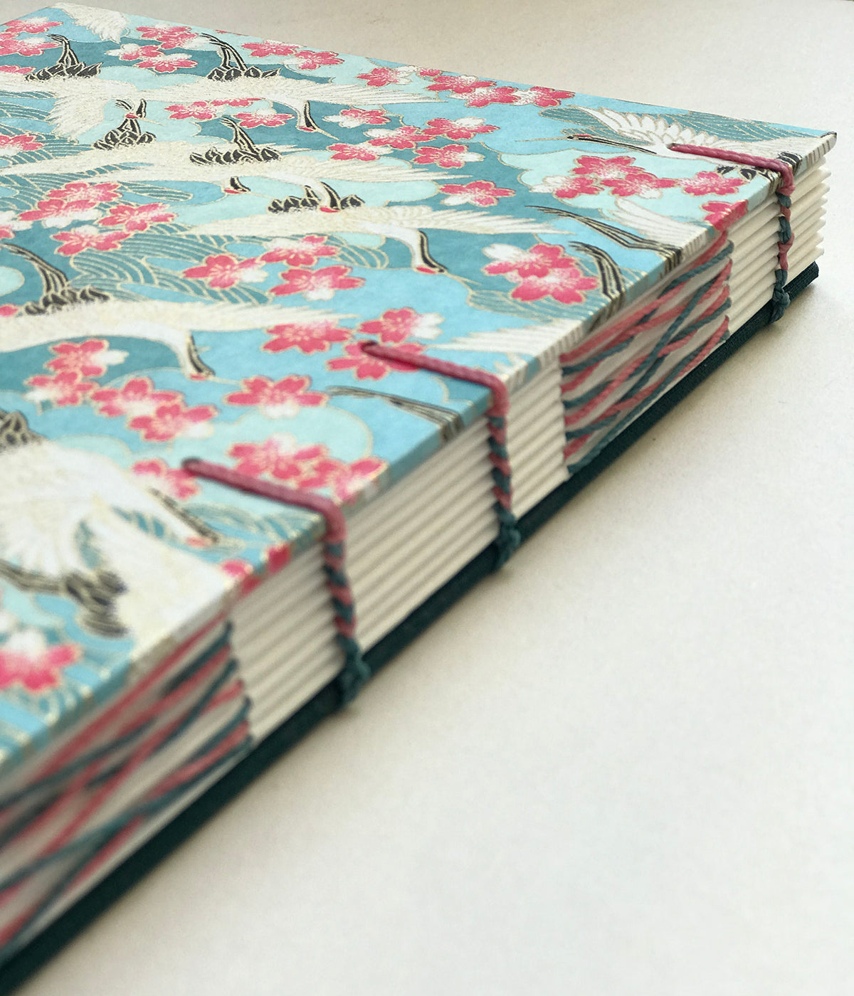 Carnet de notes envolée de grues turquoise