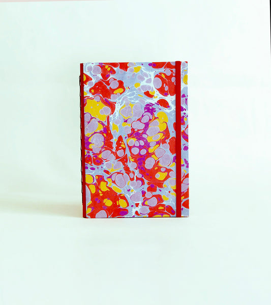 Journal marbré - rouge et violet