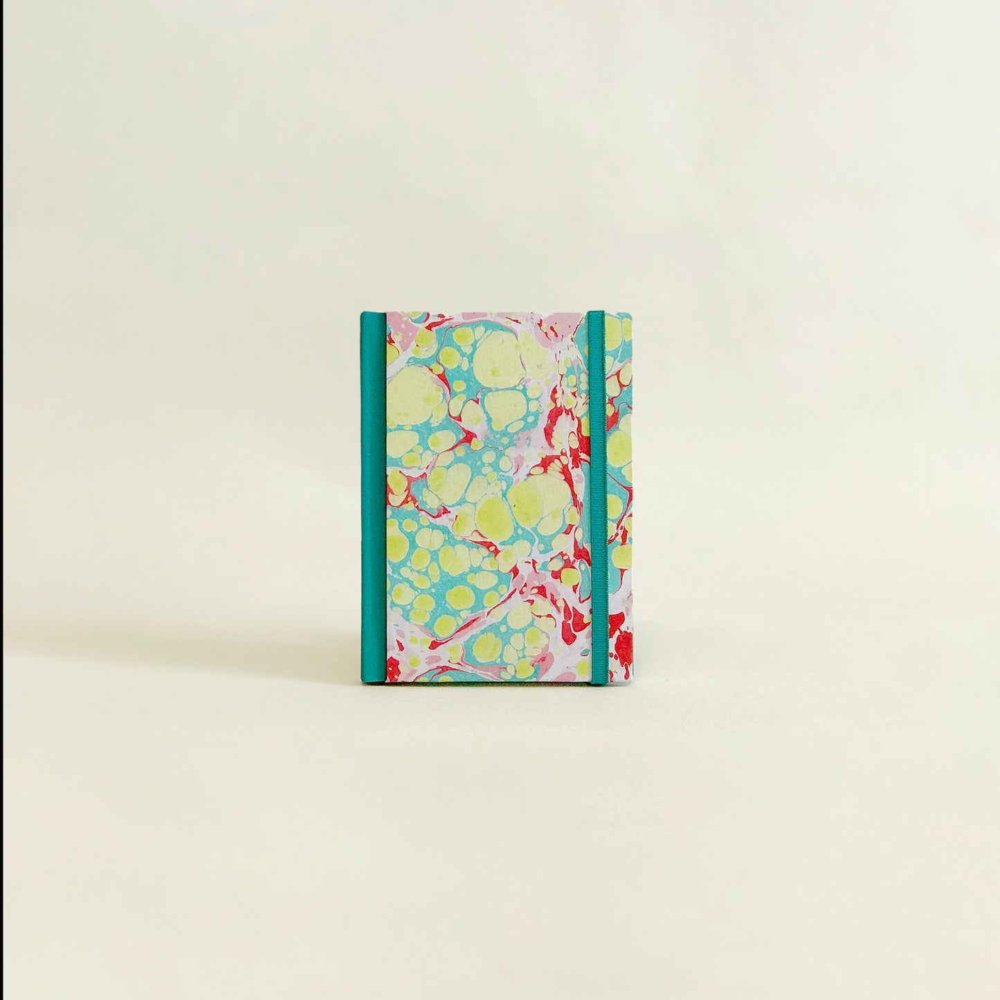 Carnet de notes marbré - jaune et turquoise