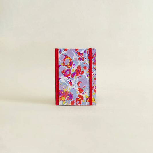 Carnet de notes marbré - rouge et violet