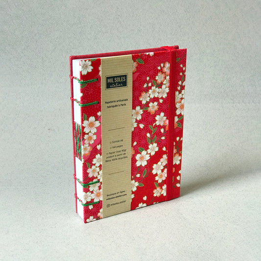 Carnet artisanal Sakura rouge