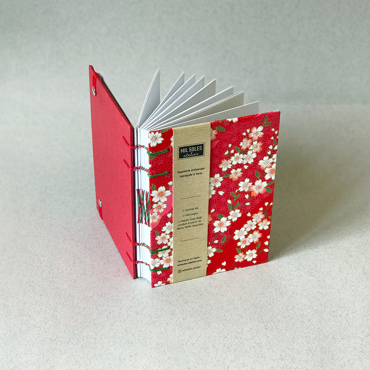 Carnet de notes, fleurs Sakura rouge