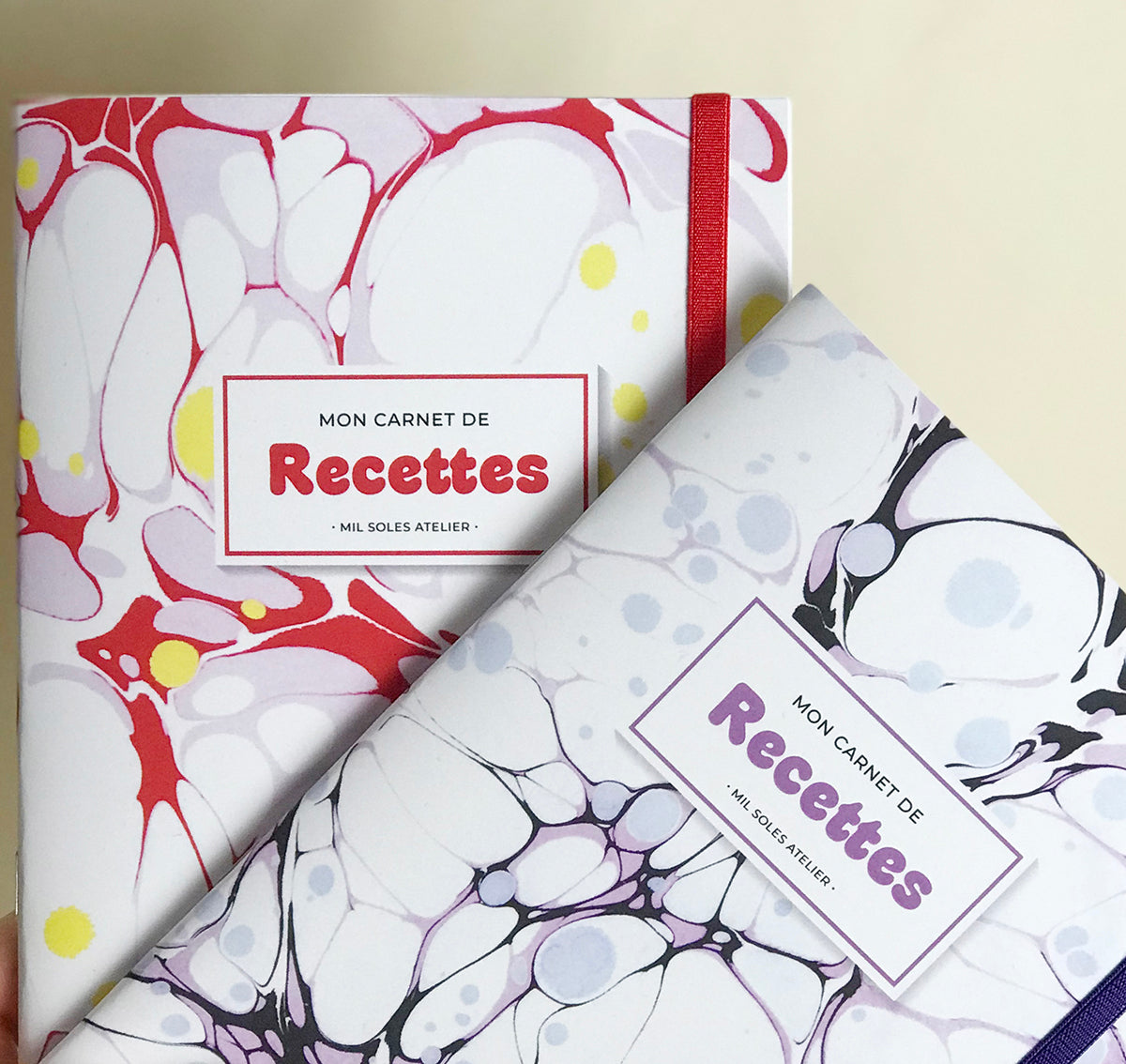 Carnets de Recettes à motifs marbrés