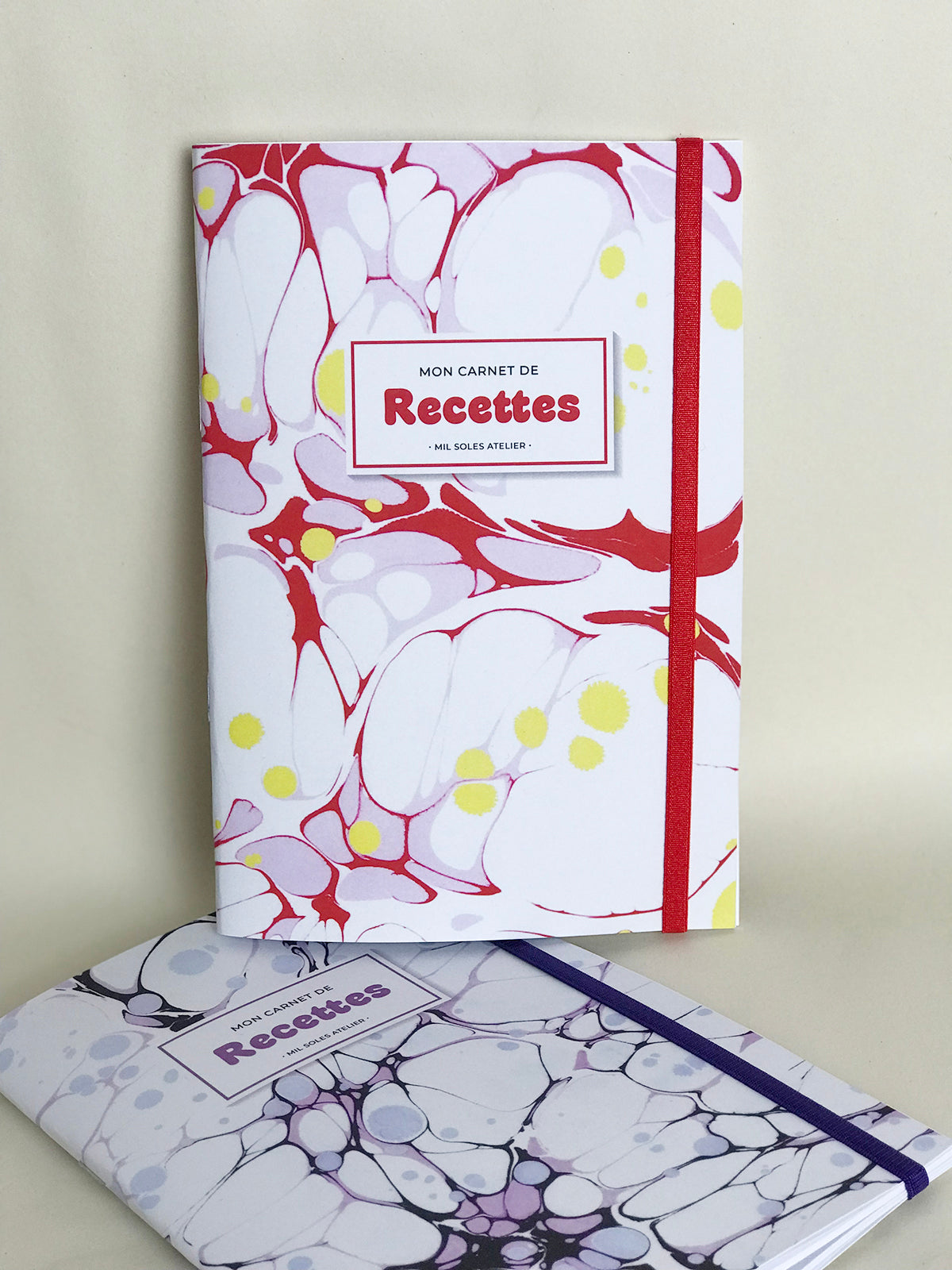 Carnets de Recettes à motifs marbrés