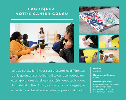 Ateliers créatifs autour de la reliure